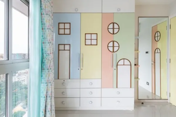 کمد دیواری رنگی اتاق کودک