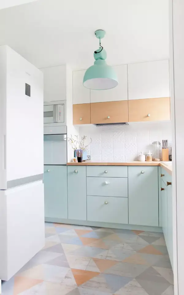 بافت و رنگ های پاستلی در آشپزخانه
