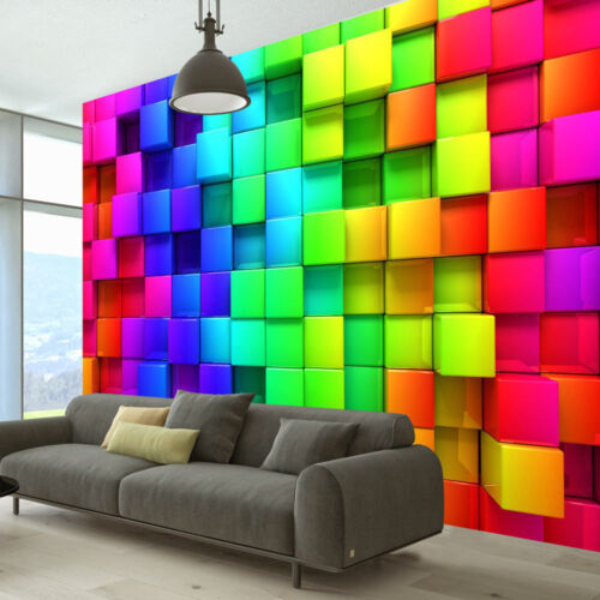 انتخاب رنگ کاغذ دیواری سه بعدی
