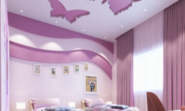 طرح کناف لاکچری برای بالای تخت خواب
