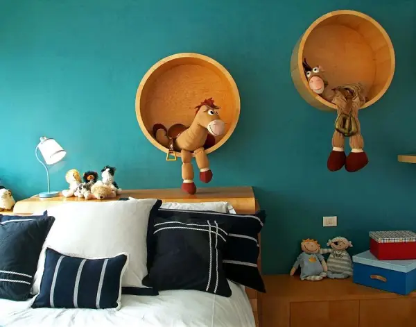 شلف دیواری برای اتاق خواب کودکان
