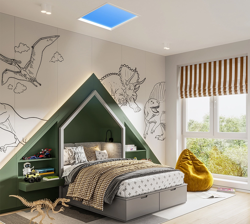 مدل سقف شیشه ای اتاق خواب
