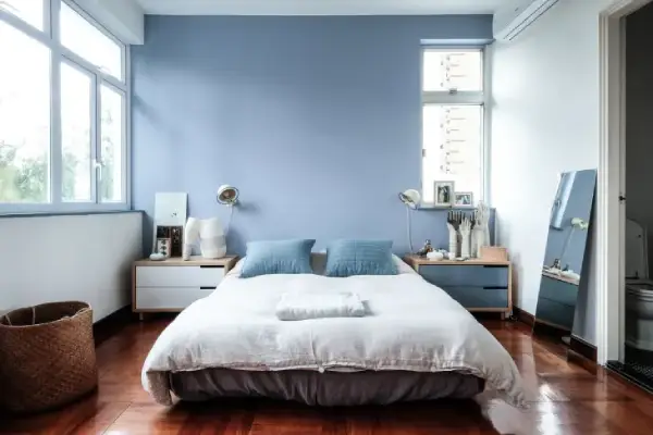 رنگ‌آمیزی دیوارهای اتاق خواب با رنگ آبی