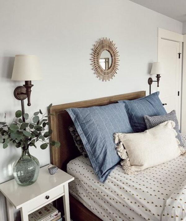ترکیب آبی و کرمی برای اتاق خواب