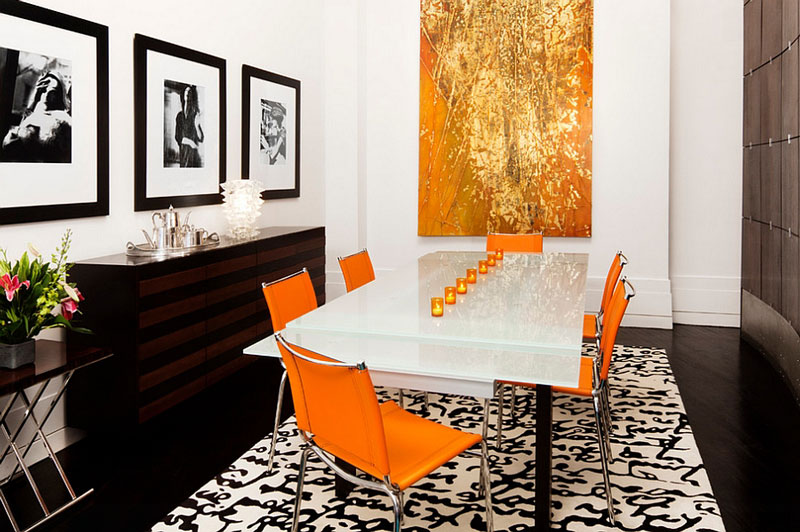 خانه مدرن با ترکیب نارنجی و مشکی